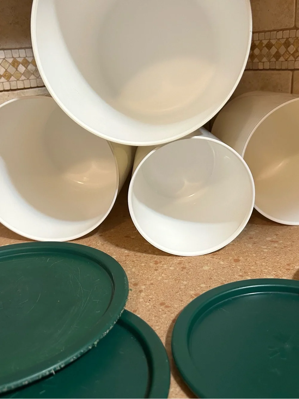 Tupperware White Canister Set